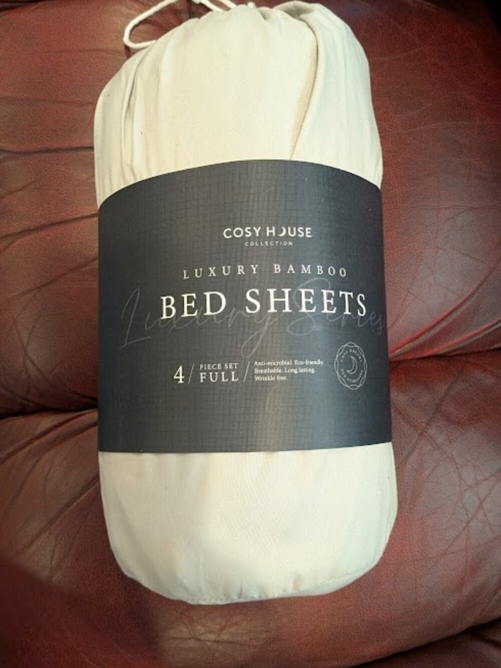 NWT Cosy House Luxury Bamboo Bed Sheets Full Size in Silver Color